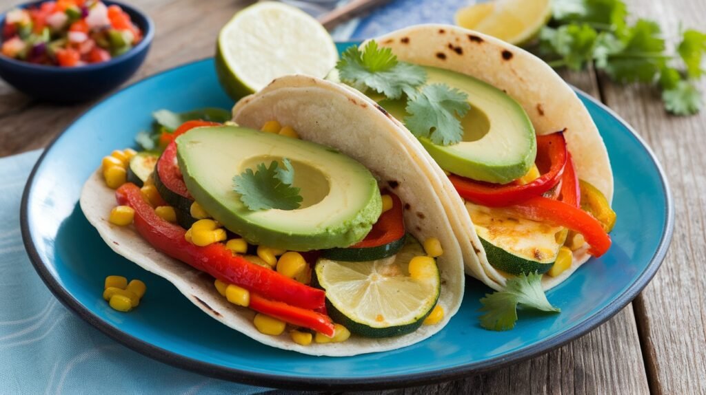 Lemon Garlic Roasted Veggie Tacos