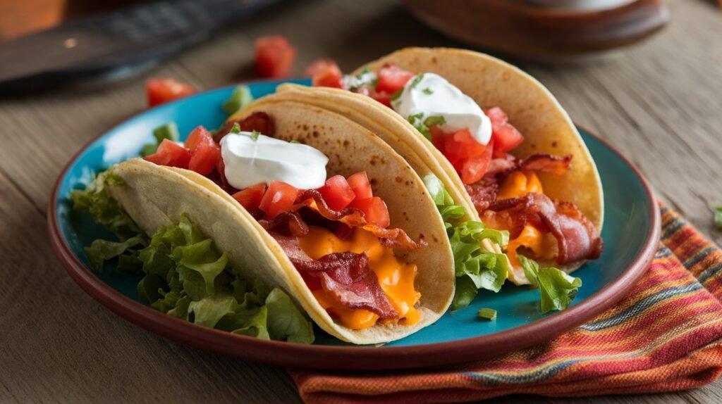 Smoked Cheddar and Bacon Tacos