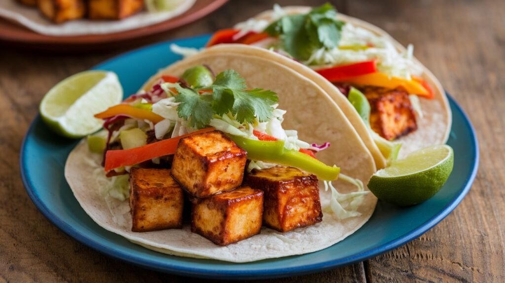 Soy Glazed Tofu and Veggie Tacos