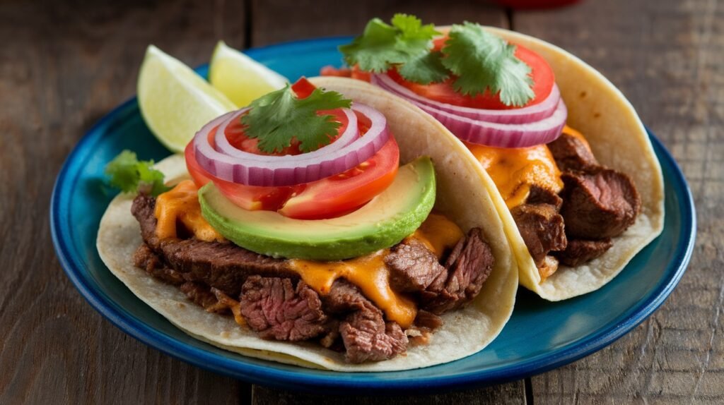 Pepper Jack and Steak Tacos