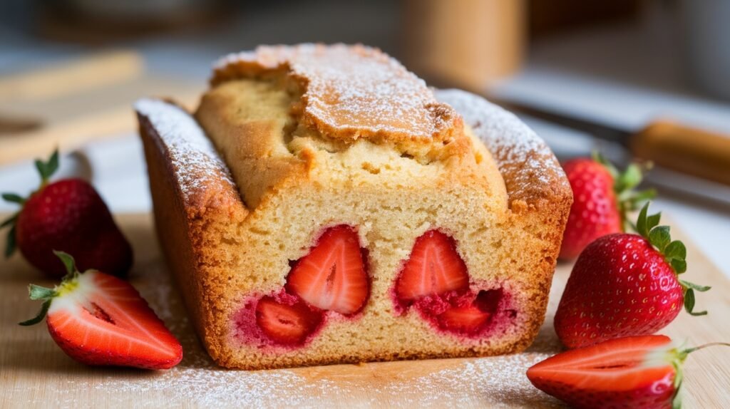 Strawberry Almond Loaf Cake