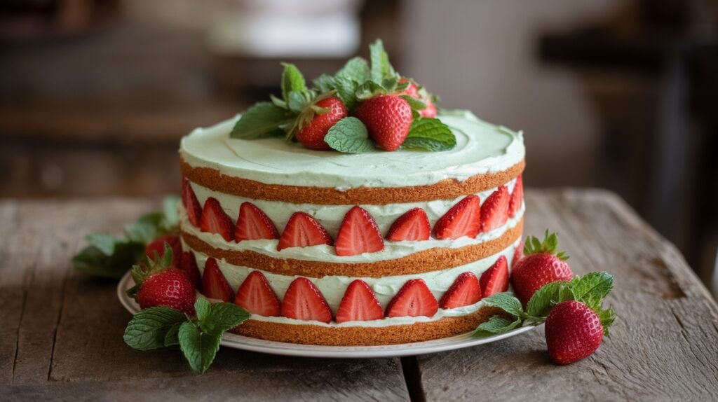 Strawberry Mint Cake