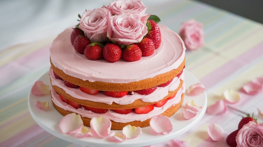 Strawberry Rose Cake