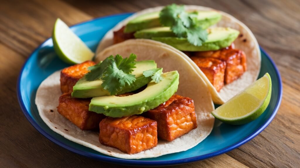 Sweet Soy Glazed Tofu Tacos