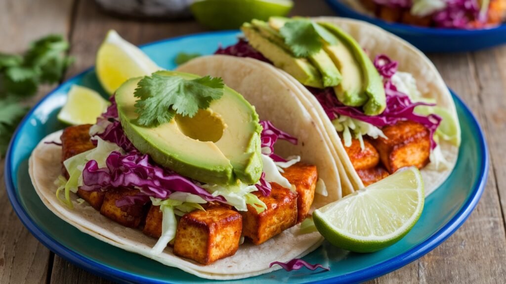 Sweet Spicy Maple Tofu Tacos