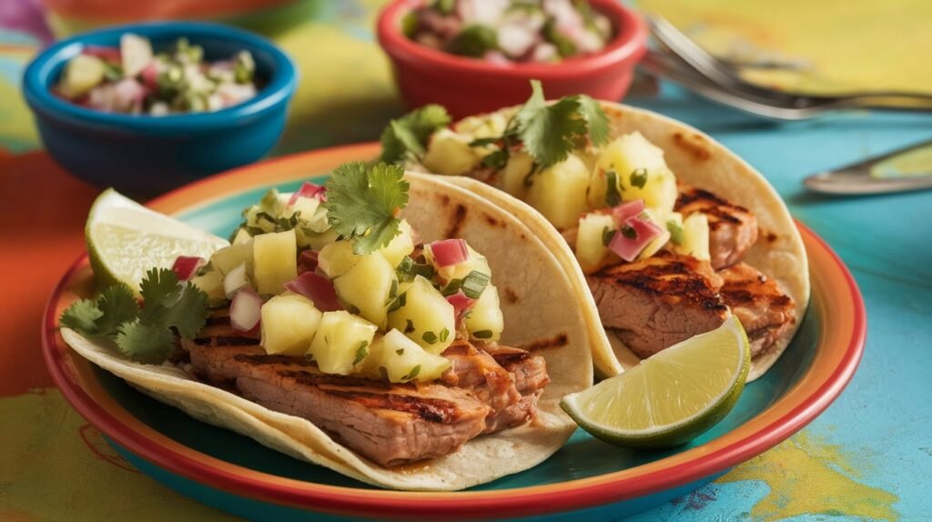 Pineapple Salsa and Grilled Pork Tacos