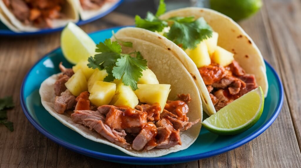 Sweet Soy Pork and Pineapple Tacos