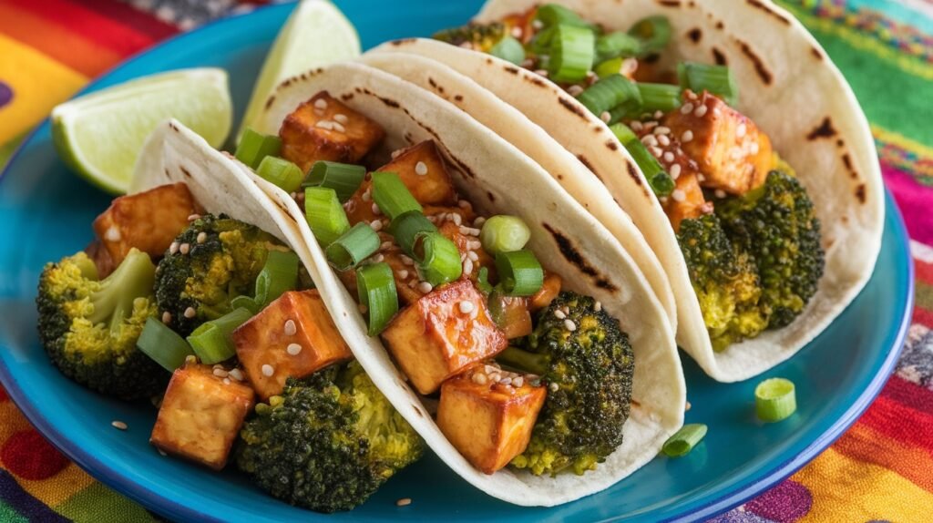 Teriyaki Tofu and Broccoli Tacos