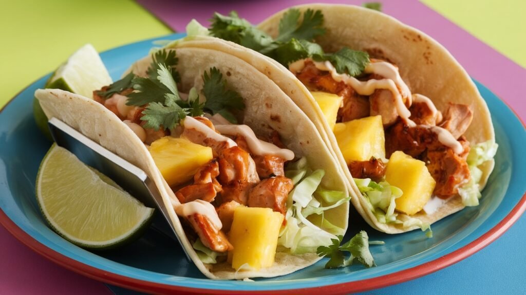 Teriyaki Chicken and Pineapple Tacos