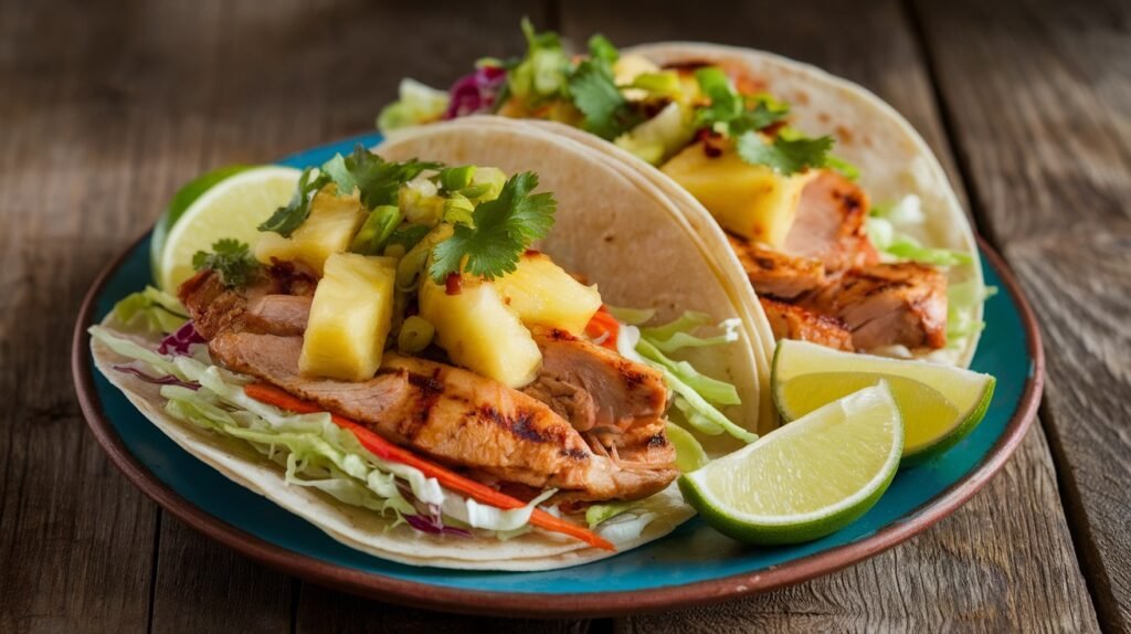 Teriyaki Chicken and Pineapple Tacos