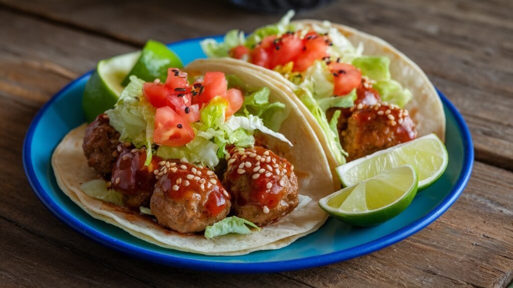 Teriyaki Meatball Tacos