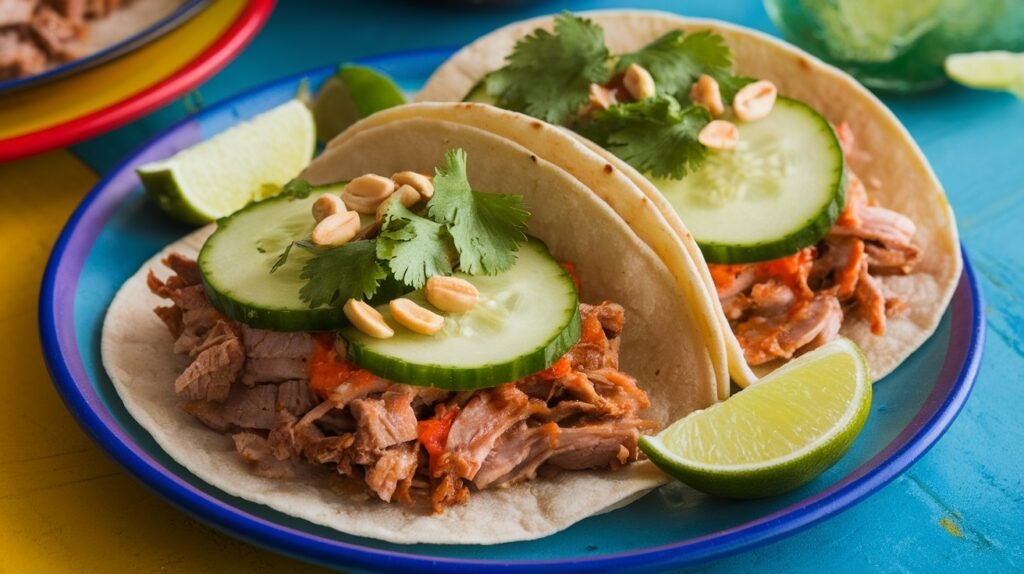 Thai Cucumber Pork Tacos