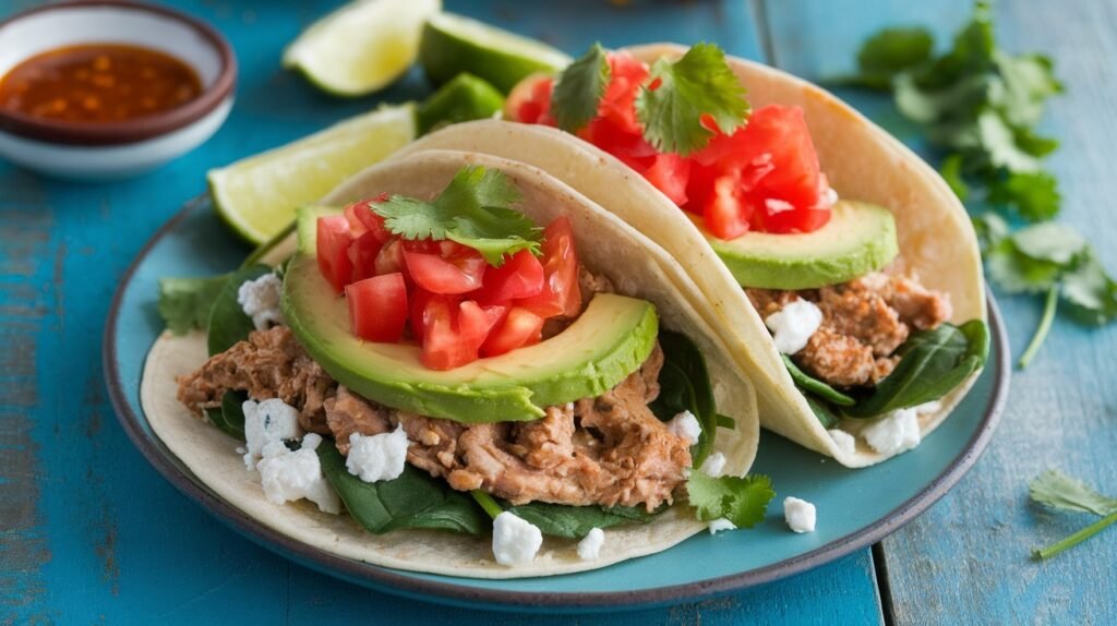 Feta and Spinach Turkey Tacos