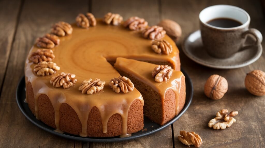 Maple Glazed Walnut Cake