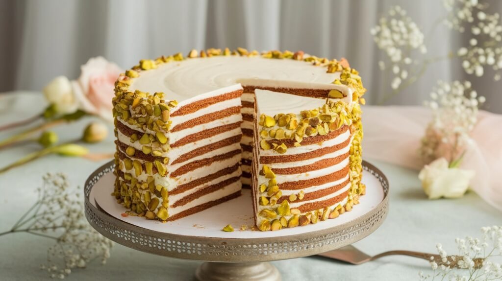 White Chocolate Pistachio Cake