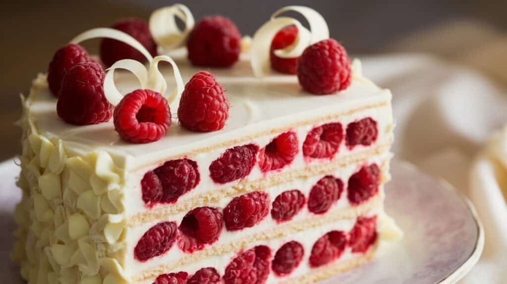 White Chocolate Raspberry Cake