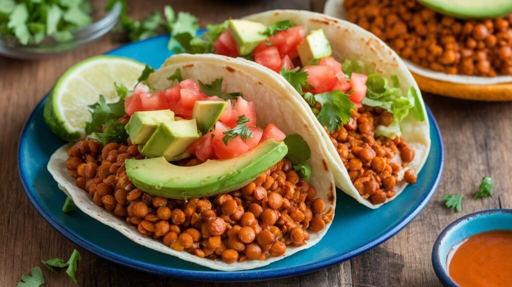 Buffalo Lentil Tacos