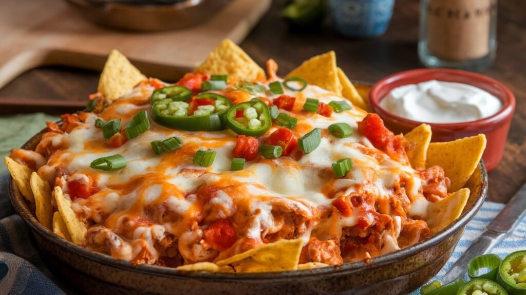 Chicken and Mozzarella Nacho Bake