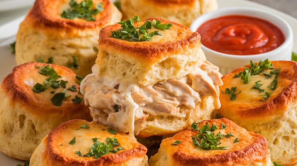 Chicken Alfredo Biscuit Bake Bombs