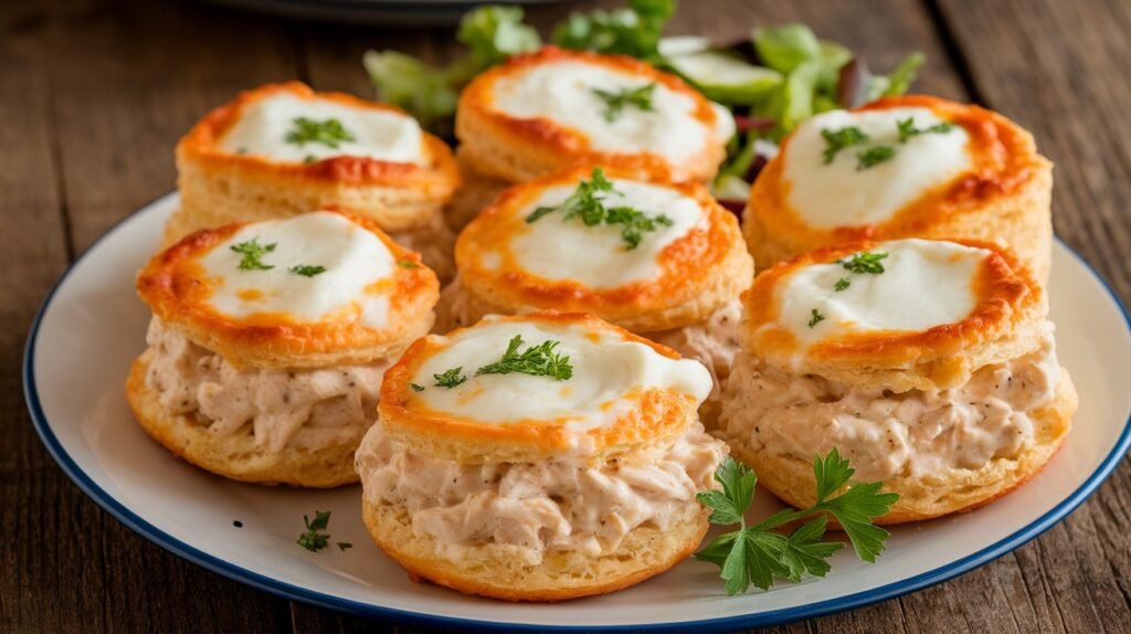 Chicken Alfredo Biscuit Cups