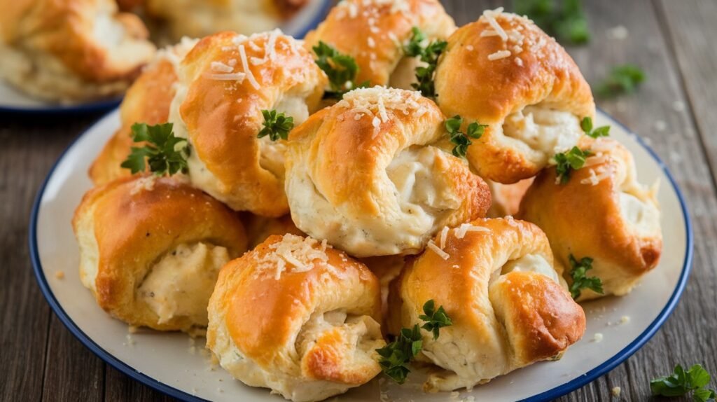 Chicken Alfredo Crescent Bomb Bites
