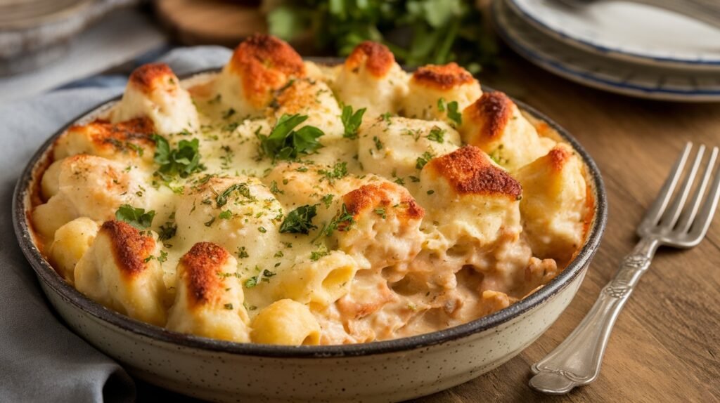 Chicken Alfredo Gnocchi Casserole