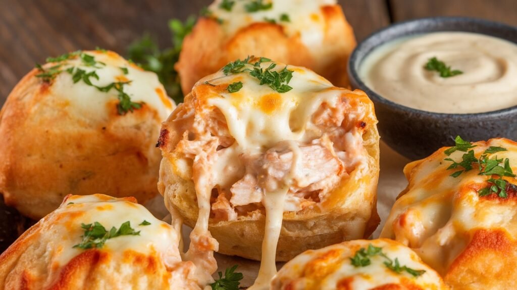 Chicken Alfredo Pizza Bombs