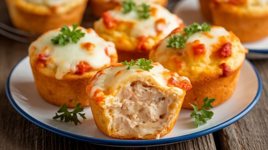 Chicken Alfredo Pizza Muffins