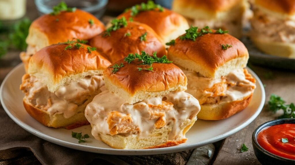 Chicken Alfredo Slider Bombs