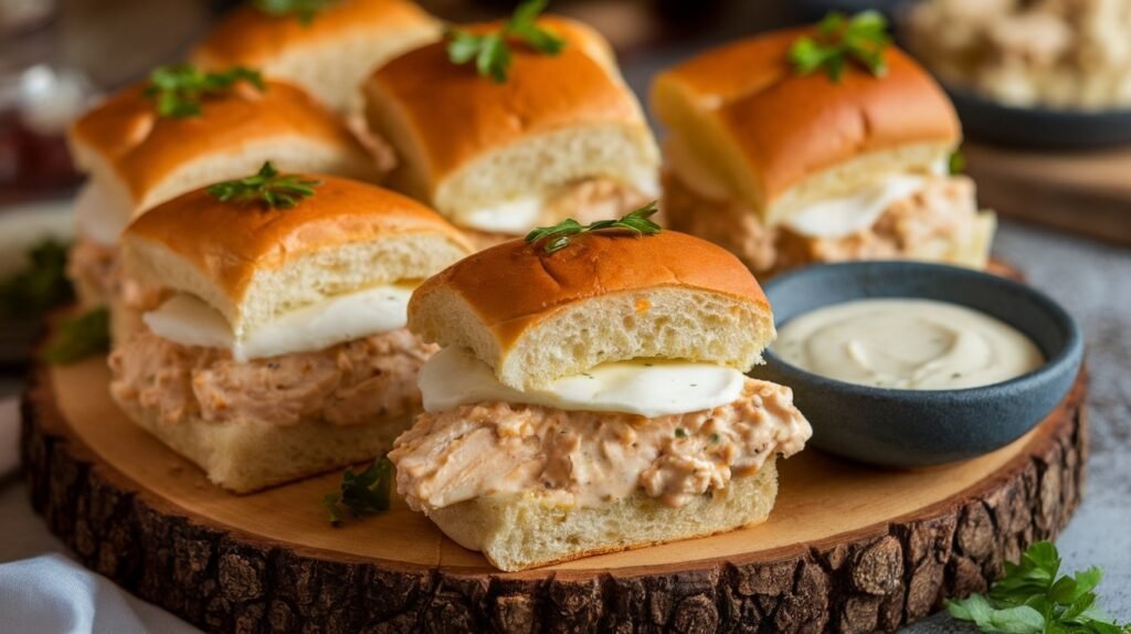 Chicken Alfredo Toasted Sliders