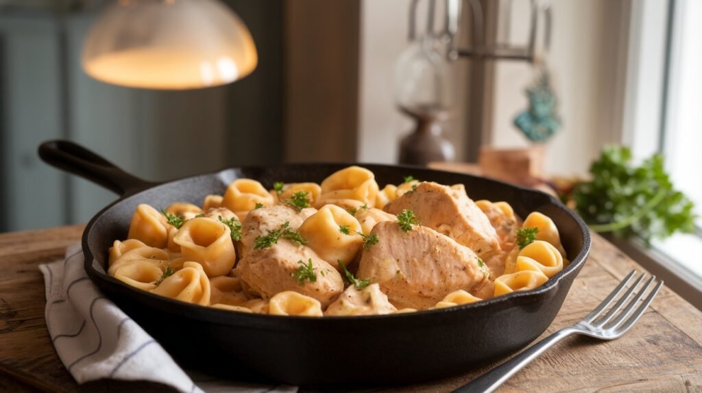 Chicken Alfredo Tortellini Skillet