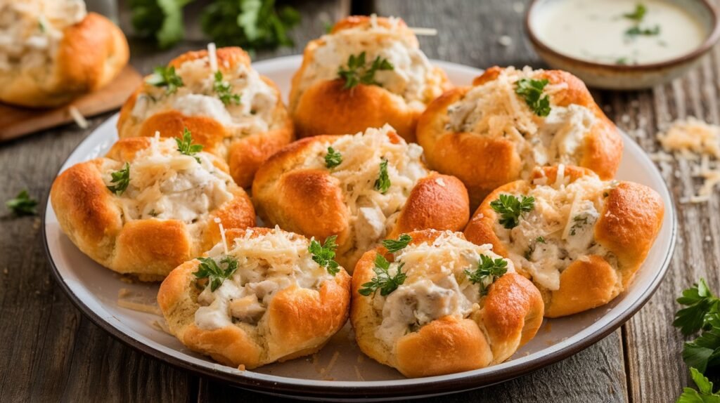 Chicken Caesar Crescent Roll Cups