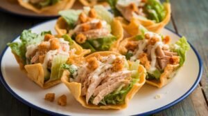Chicken Caesar Tortilla Cups