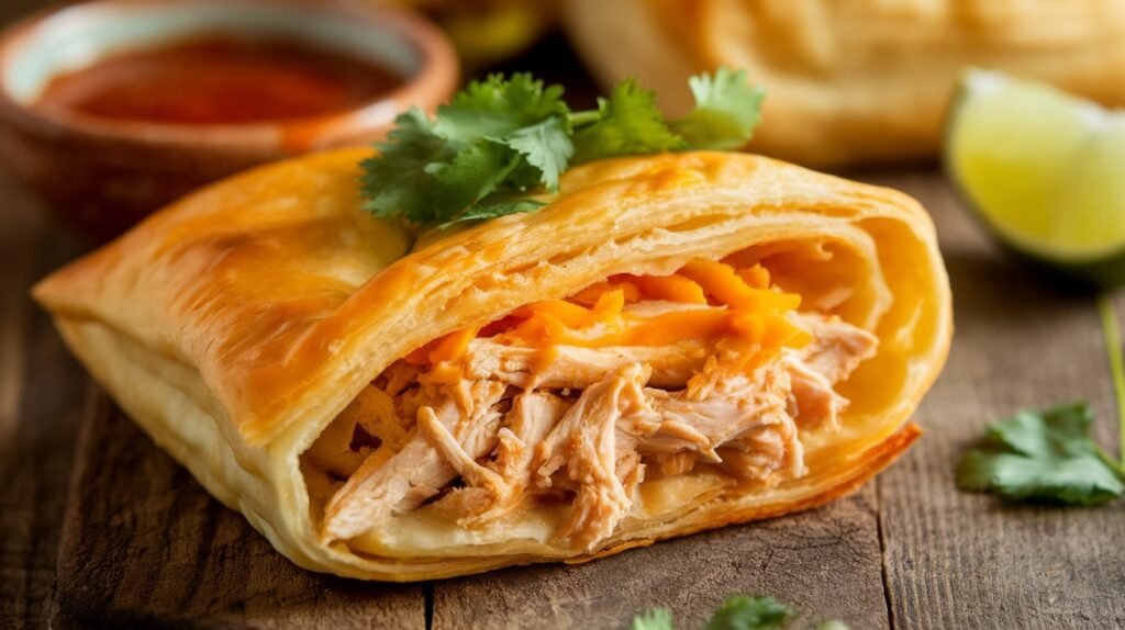 Chicken Enchilada Puff Pastry Pockets
