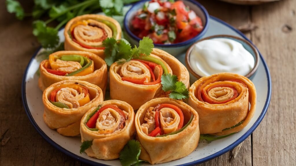 Chicken Fajita Crescent Pinwheels