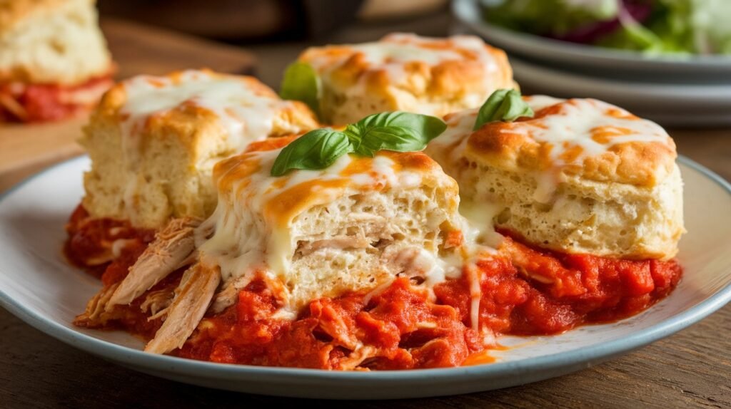 Chicken Parmesan Biscuit Bakes