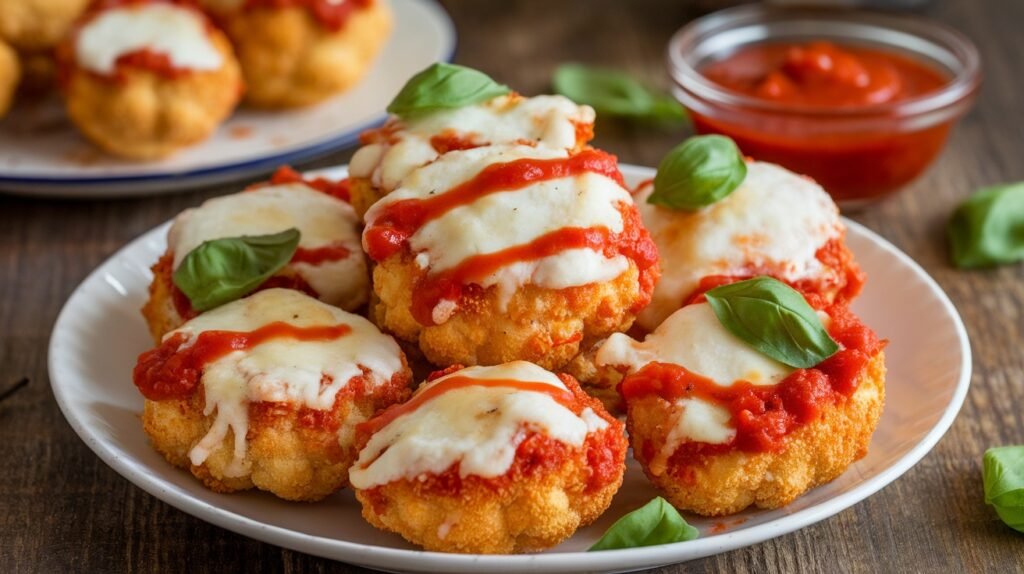 Chicken Parmesan Cauliflower Bites