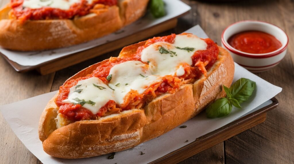 Chicken Parmesan French Bread Boats