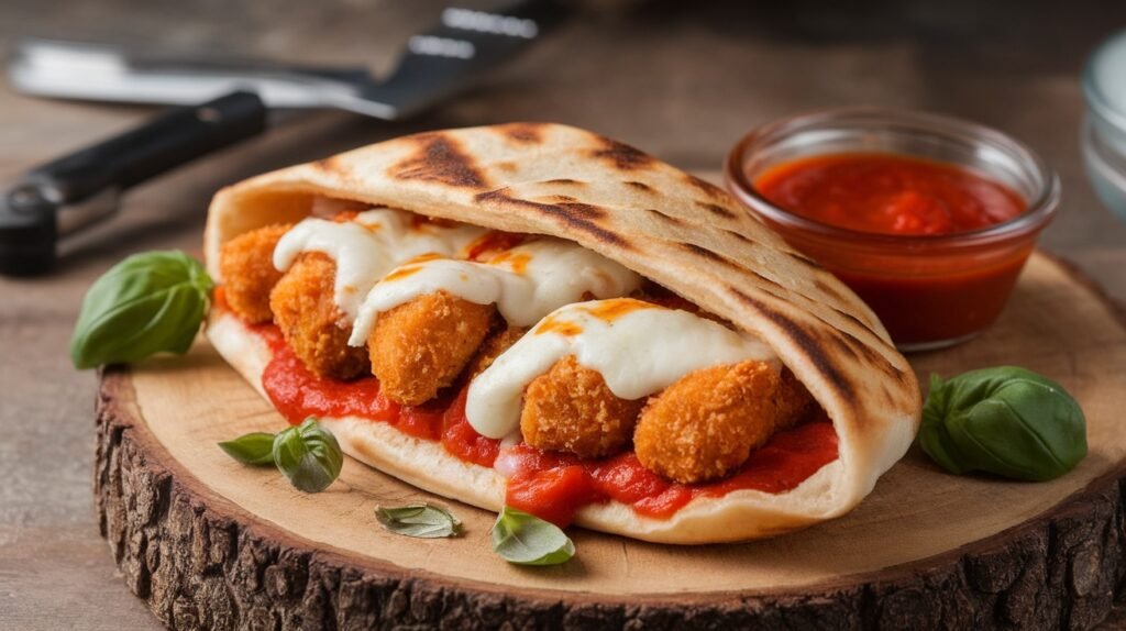 Chicken Parmesan Toasted Pita Pockets