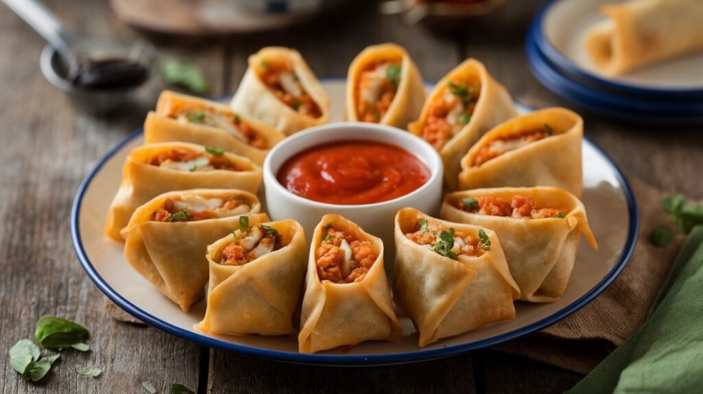 Chicken Parmesan Wonton Wraps