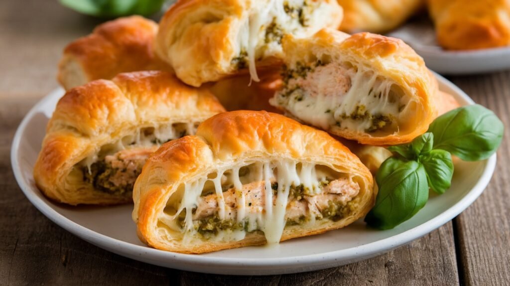 Chicken Pesto Stuffed Crescent Bites