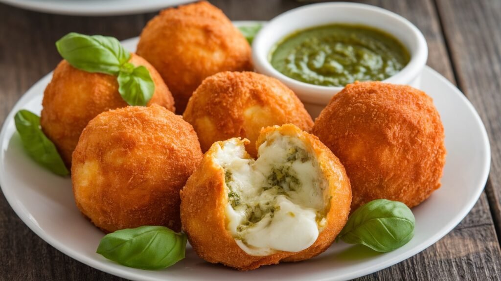 Chicken and Pesto Mozzarella Bombs