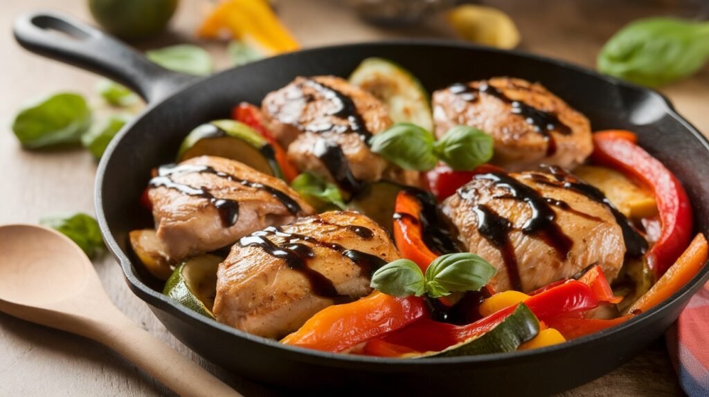 Chicken and Balsamic Veggie Skillet