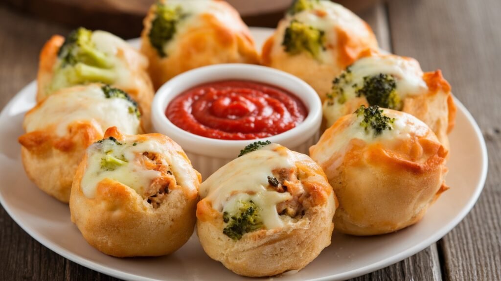 Chicken and Broccoli Pizza Bombs