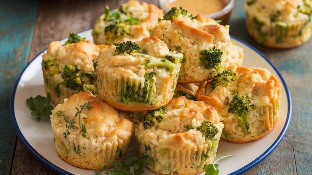 Chicken and Broccoli Rice Muffins