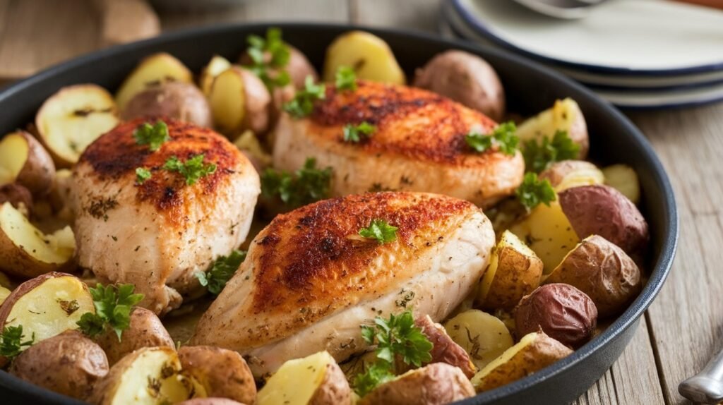 Chicken and Ranch Roasted Potato Bake