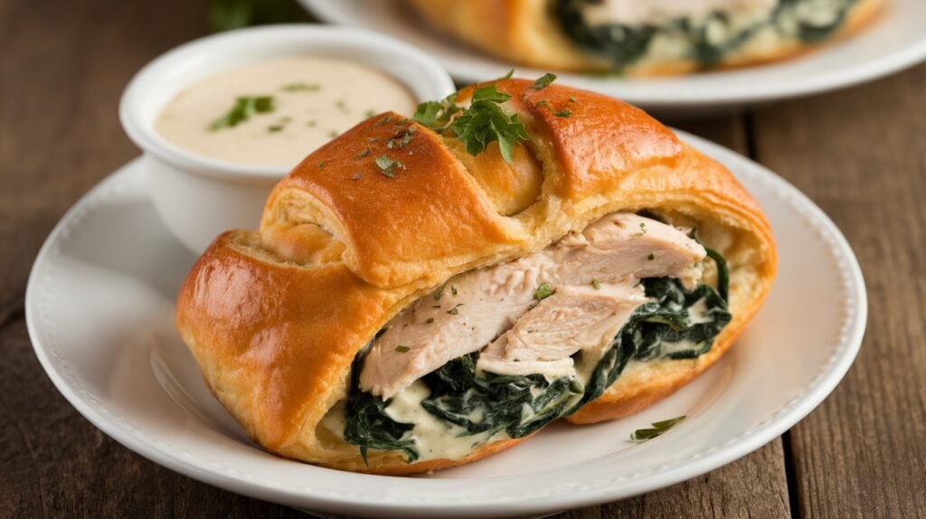 Chicken and Spinach Alfredo Crescent Rolls