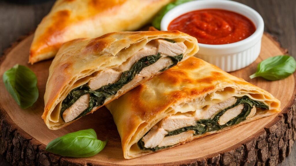 Chicken and Spinach Calzones