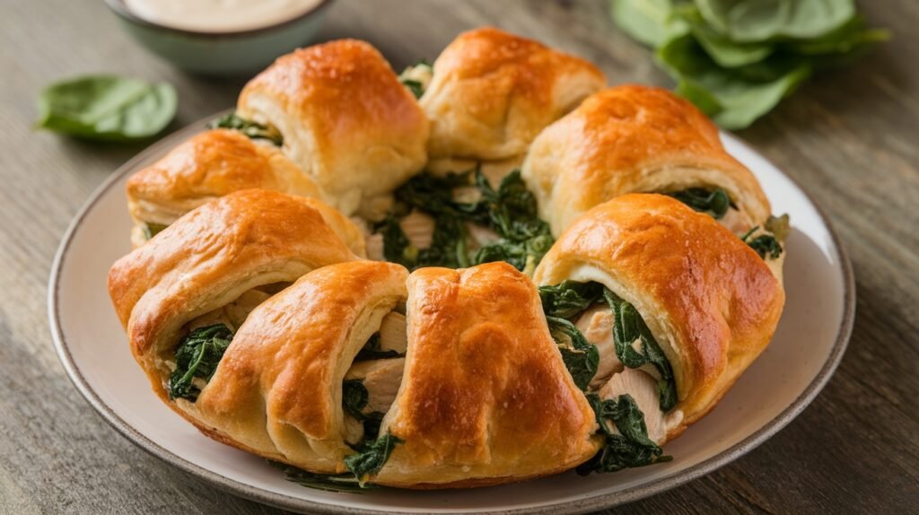 Chicken and Spinach Crescent Pies