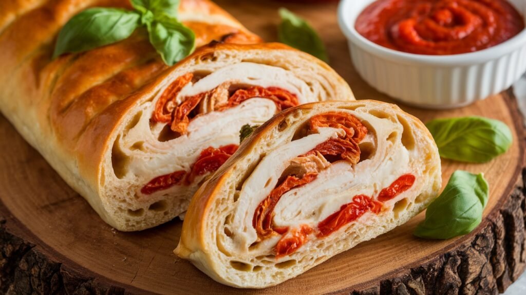 Chicken and Sun-Dried Tomato Stromboli
